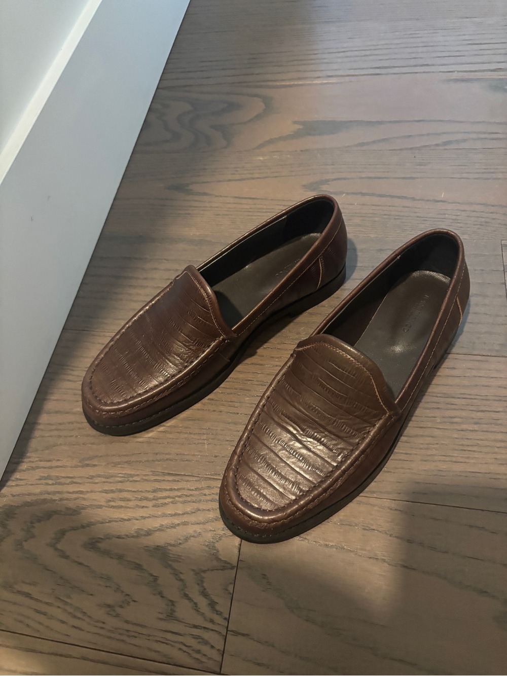 Tony Bianco ZOE BROWN ANGUILLE Brown Leather Slip-On Loafers